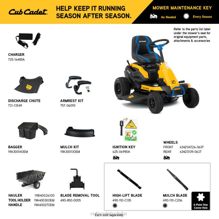 Cub Cadet Traktorek 2XD048 | Cub Cadet cc30e sprzęt