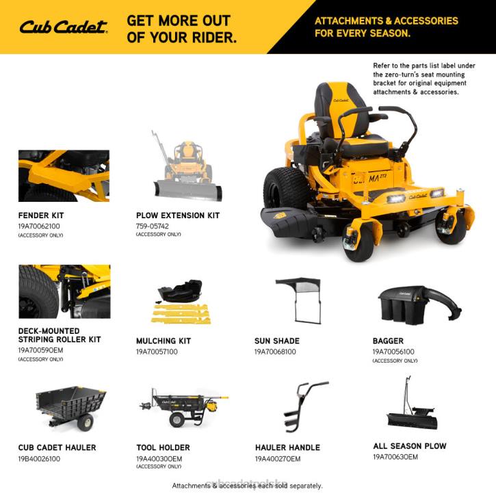 Cub Cadet Traktorek 2XD014 | Cub Cadet zt3 60 sprzęt