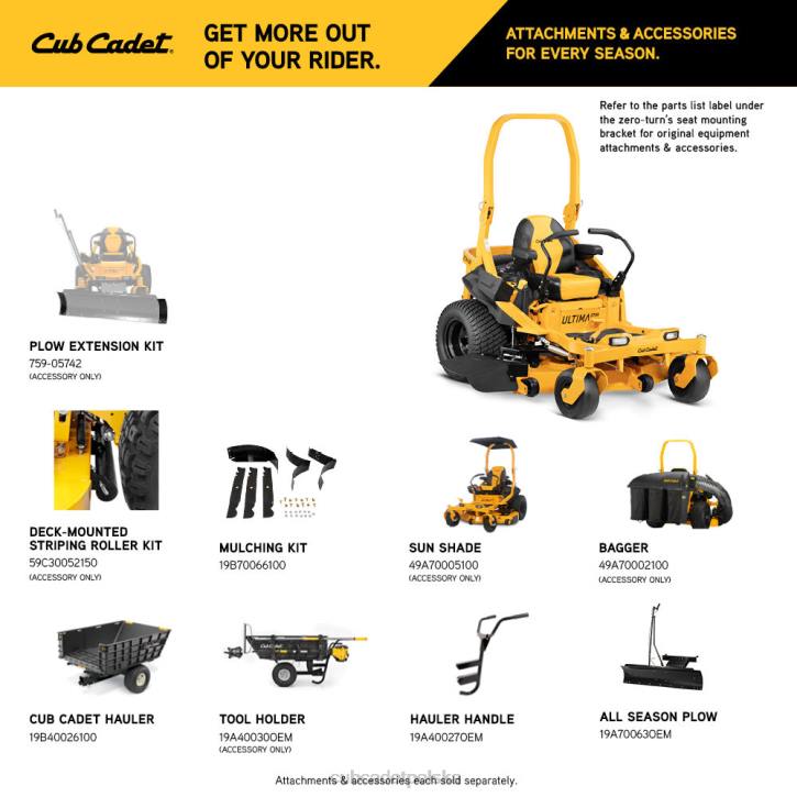 Cub Cadet Traktorek 2XD015 | Cub Cadet ztx4 60 sprzęt
