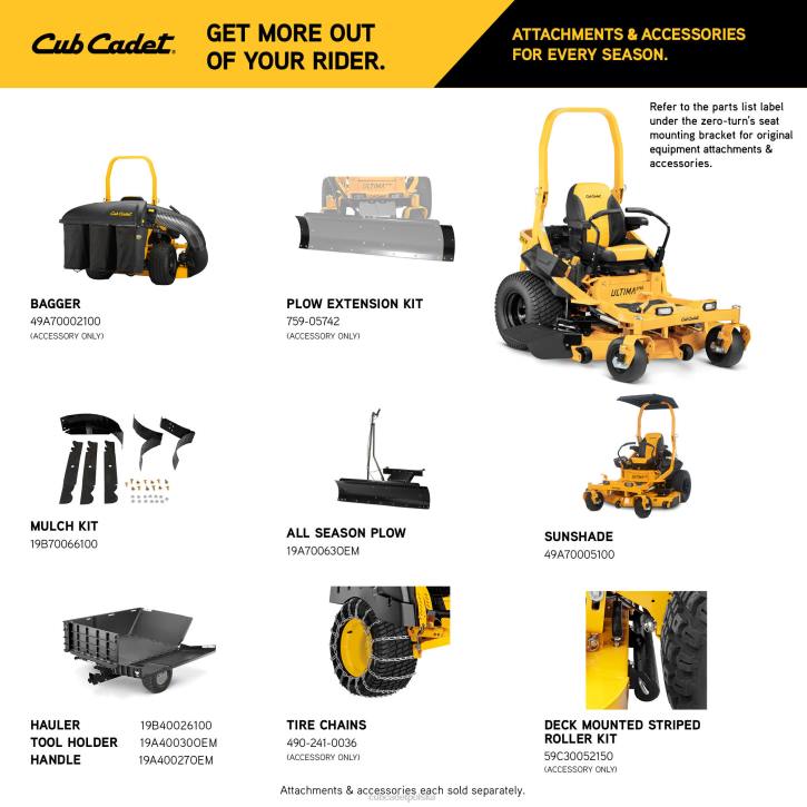 Cub Cadet Traktorek 2XD017 | Cub Cadet ztx6 60 sprzęt