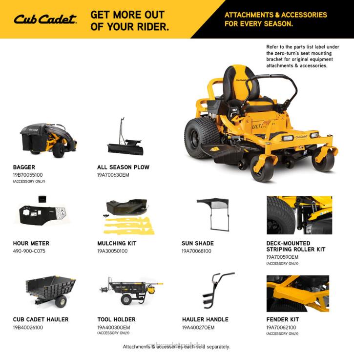 Cub Cadet Traktorek 2XD01 | Cub Cadet zt1 50 sprzęt