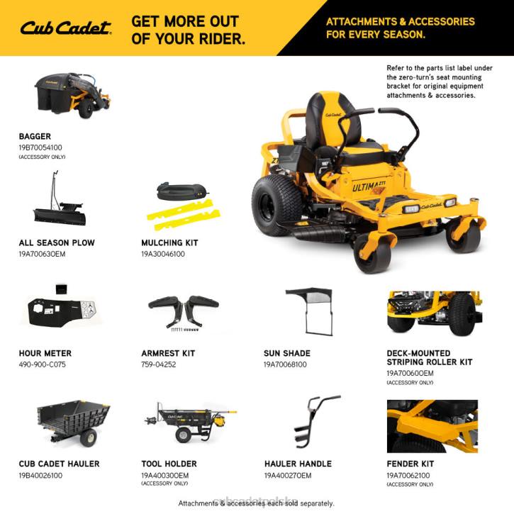 Cub Cadet Traktorek 2XD03 | Cub Cadet zt1 42 sprzęt
