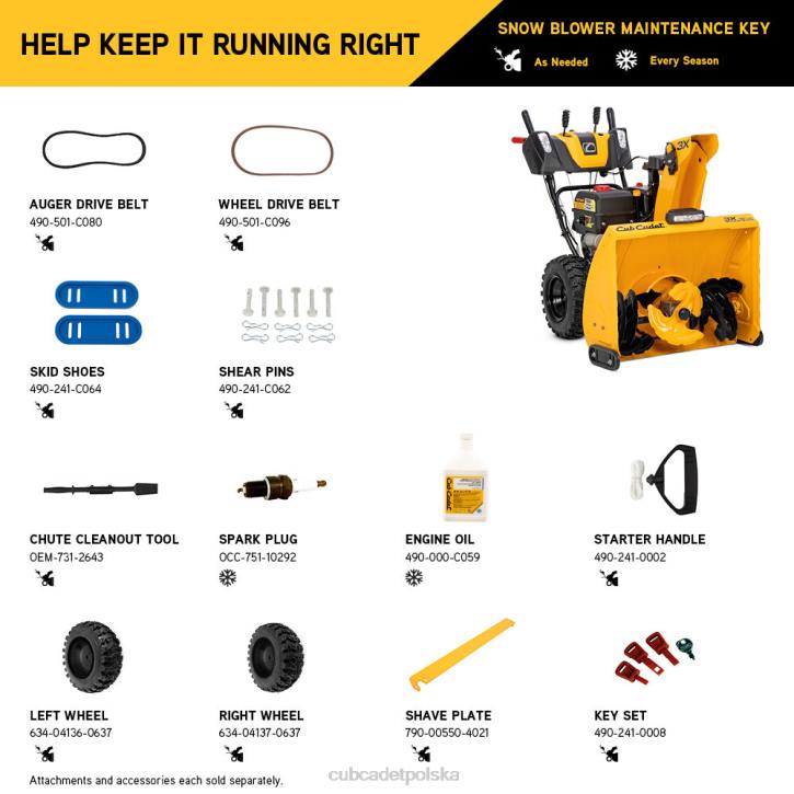 Cub Cadet Traktorek 2XD0234 | Cub Cadet 3 odśnieżarki 30\" HD sprzęt